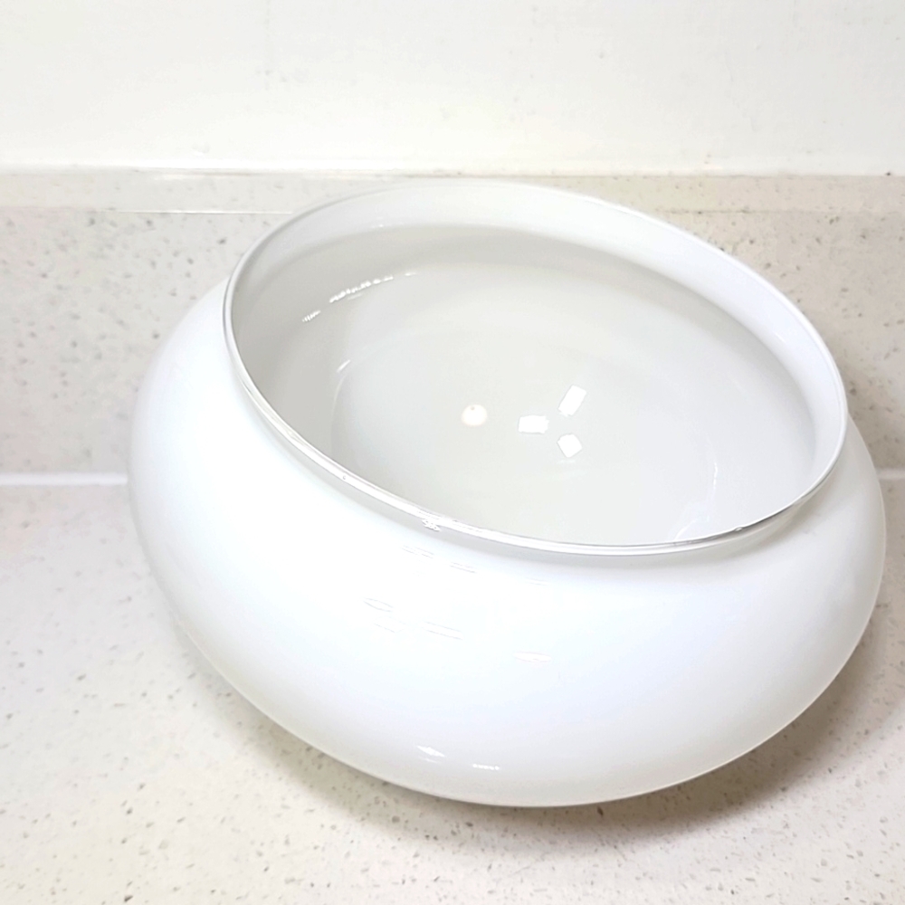 Vintage Art Deco White Glass Dome For Flush Mount Fixtures